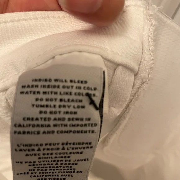 J Brand Mama J Maternity Demented Distressed White Capri Jean NWT $178 - Picture 9 of 9